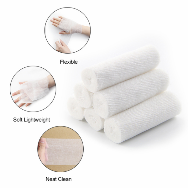 Wholesale Cotton Hospital Medical Cut Gauze Bandage Roll For Burns and Wounds Wrap